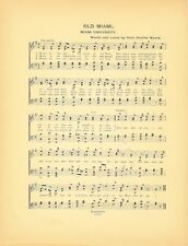 MIAMI UNIVERSITY Ohio Antique Song Sheet c1906 