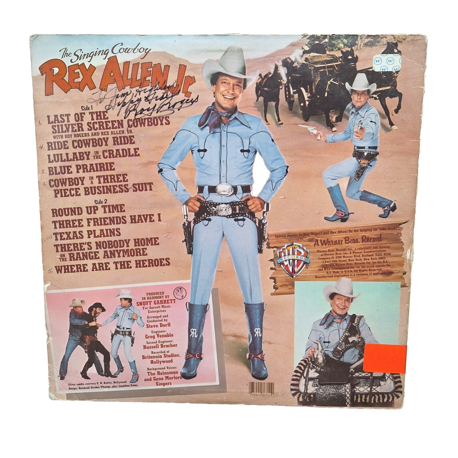 Rex Allen Jr. The Singing cowboy Vinyl LP Roy Rogers Signature