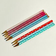 Pencil Lot of 8 Metallic Foil Designer Shimmer Hearts Rainbow Japan Vintage  picture