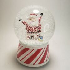 SNOW GLOBE MUSIC BOX SANTA CLAUS WE WISH YOU A MERRY CHRISTMAS VINTAGE HOLIDAY picture