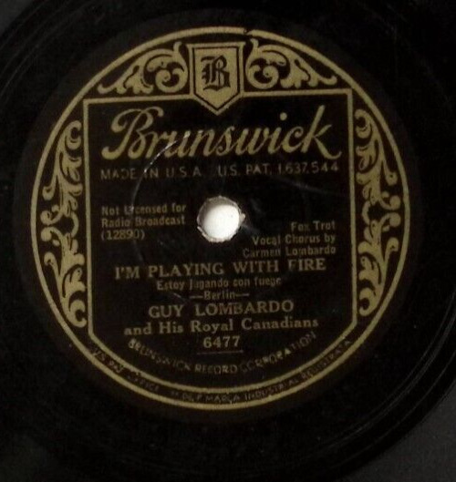 GUY LOMBARDO YOU\'RE BEAUTIFUL TONIGHT, MY DEAR/I\'M PLAYING WITH FIRE 78 RPM 383