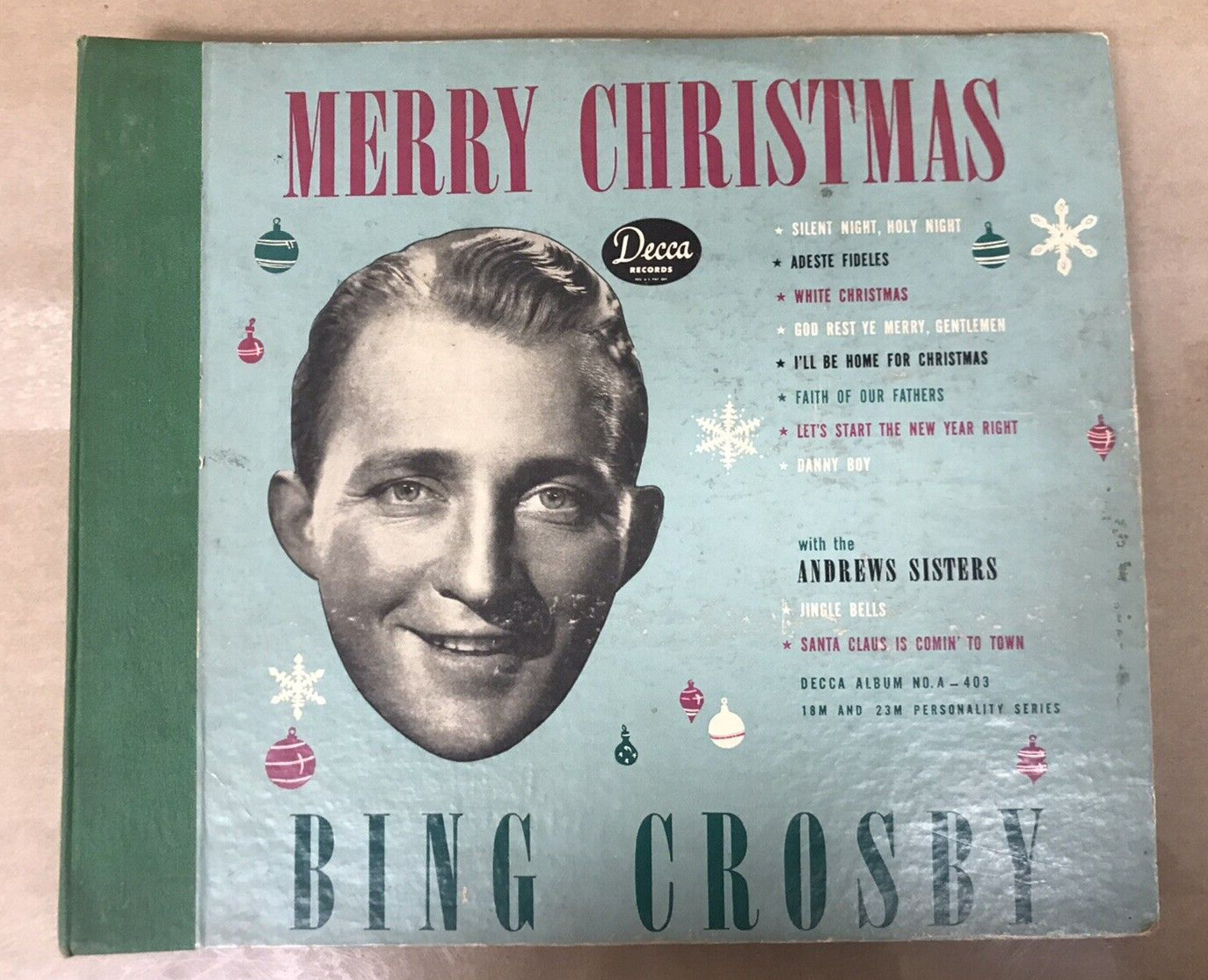 Vintage Bing Crosby Vinyl Christmas Binder Includes 3 Albums