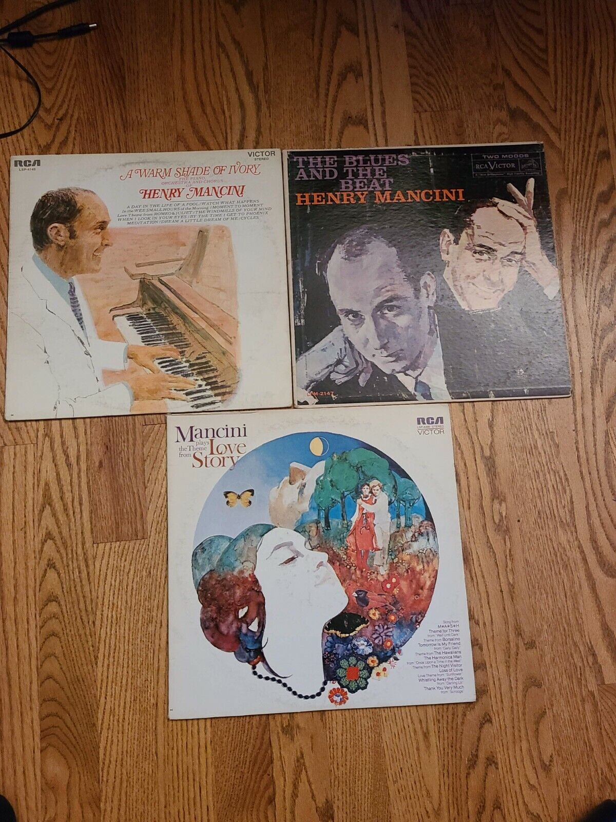 Henry Mancini 3 Love Story Blues & Beat Warm Shade Ivory VINYL RECORD ALBUM LP 