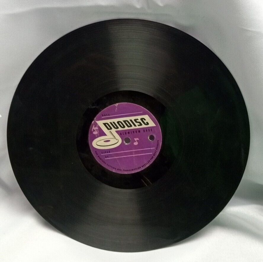 Vintage Rare DUODISC ALUMINUM BASE BLANK 78 RECORD Black Vinyl Purple Label 
