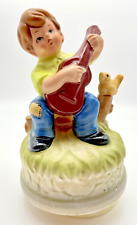 Vintage Music Box Japan Boy with Guitar TALES FROM THE VIENNA WOODS VIDEO WORKS picture