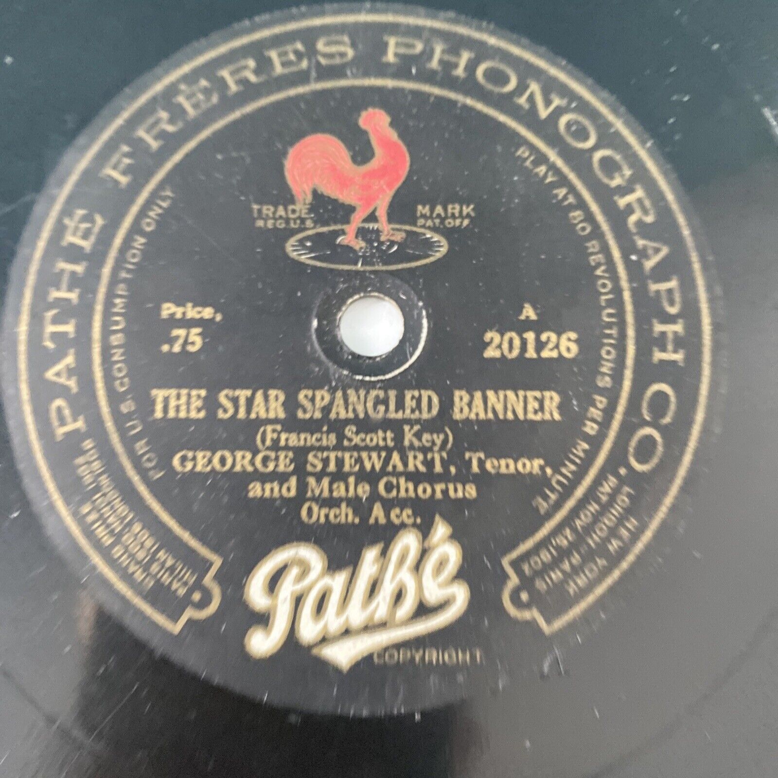 George Stewart STAR SPANGLED BANNER 78 rpm 11.5\