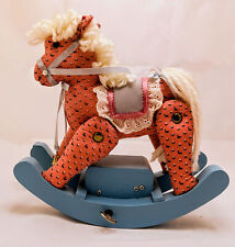 Vintage San Francisco Music Box Pink Fabric Self Rocking Horse picture
