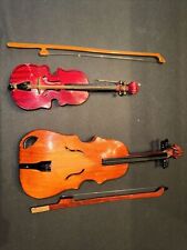 2 Pack- Vintage Violin Musical Instrument Figurines (One is a Music Box) FLAW picture