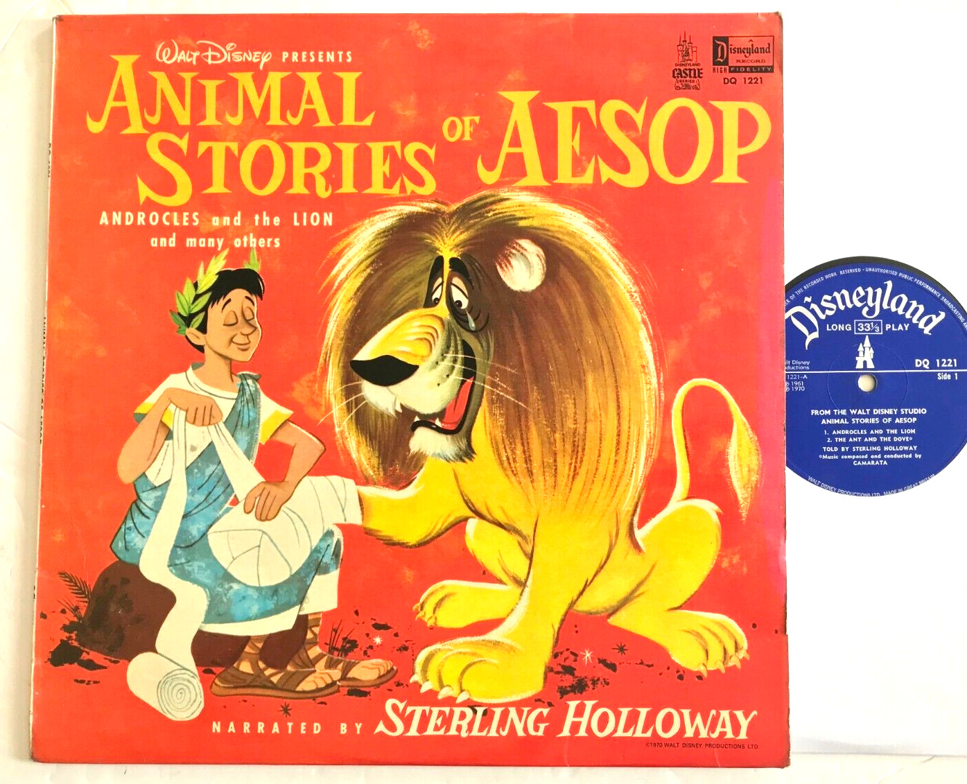 Walt Disney ANIMAL STORIES of AESOP / 1970 Disneyland Vinyl LP DQ 1221