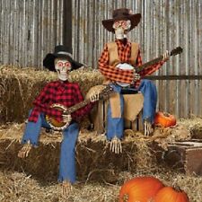 Halloween Decor  Dueling Banjo Skeletons Animated LED and Sound, Set of 2 NEW picture