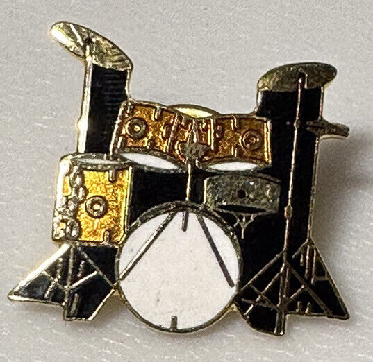 Vintage Drum Set Drummer Music Musician Instruments Band Pin Pinback Button