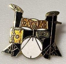 Vintage Drum Set Drummer Music Musician Instruments Band Pin Pinback Button picture