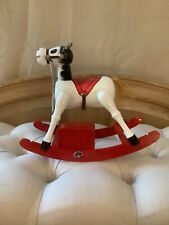 Vintage HandMade Wooden Rocking Horse With Music Box. picture