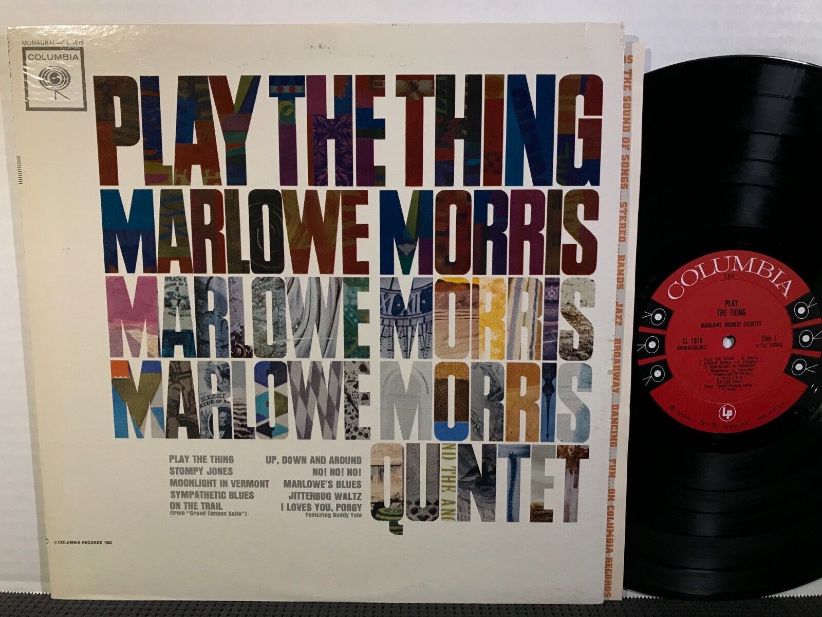 MARLOWE MORRIS QUINTET Play The Thing LP COLUMBIA MONO DJ PROMO 1962 Jazz