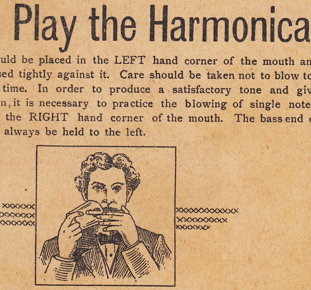 Clover Harmonica ca. 1896 Strauss Sachs NY Show Card RARE Advertising Trade Card