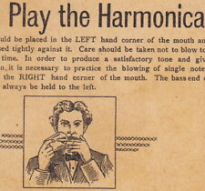 Clover Harmonica ca. 1896 Strauss Sachs NY Show Card RARE Advertising Trade Card picture