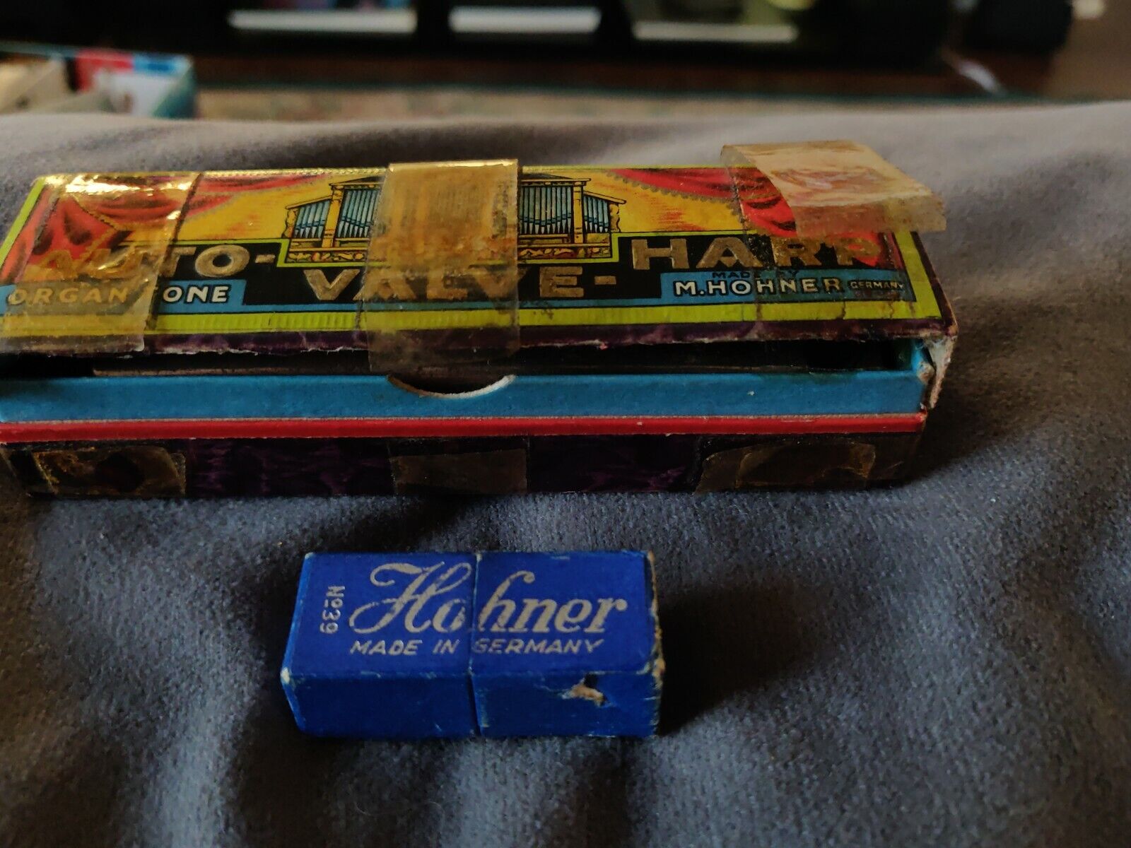 TWO German Hohner Harmonicas.   Grandmother's Estate, circa early 1900s (or...