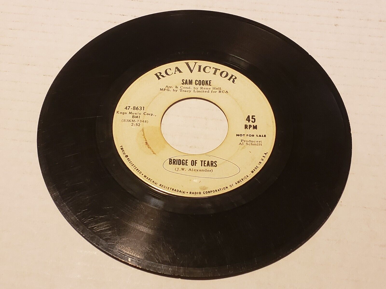 Vtg 1965 45 RPM 7” Sam Cooke – Sugar Dumpling / Bridge Of Tears - Promo