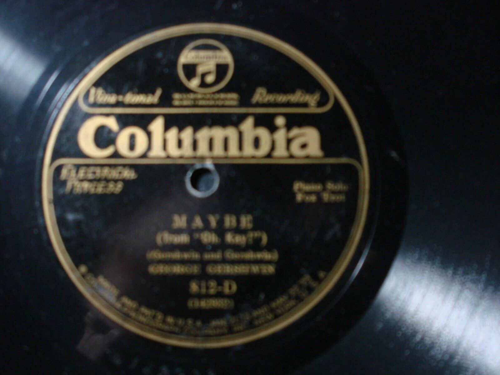 GEORGE GERSHWIN MAYBE 78 RECORD SOMEONE TO WATCH OVER ME COLUMBIA 812