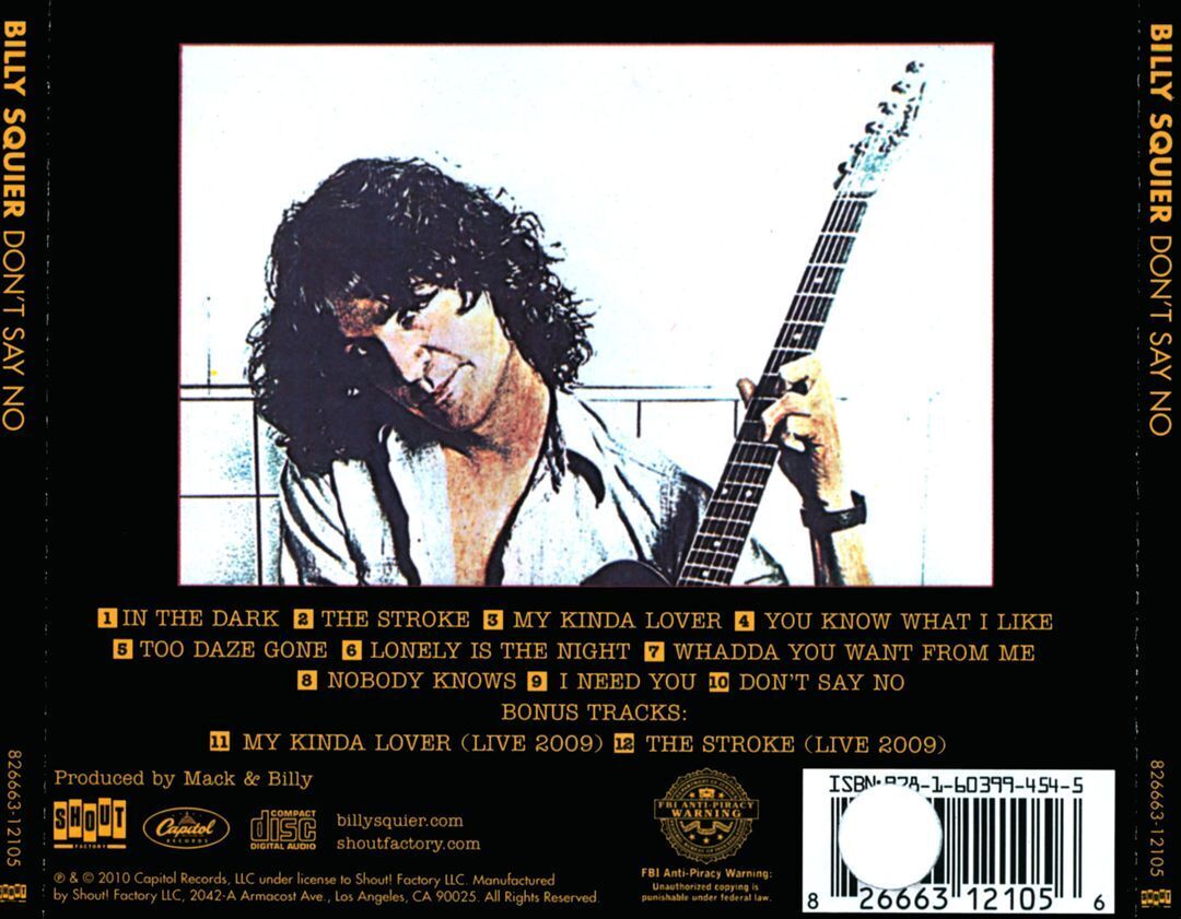 BILLY SQUIER - DON\'T SAY NO [30TH ANNIVERSARY EDITION] NEW CD