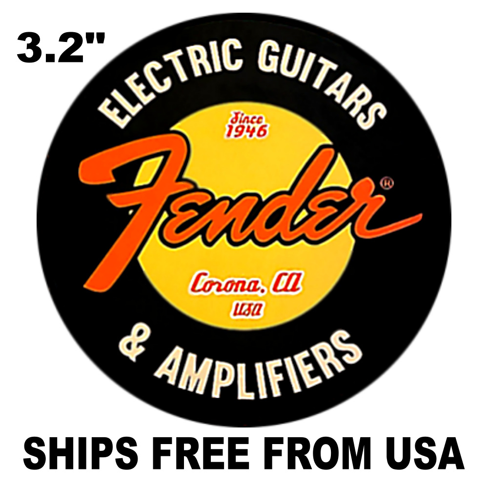 Vintage Replica Fender Guitar Sticker Decal. Electric Guitars and Amps. 3 Sizes