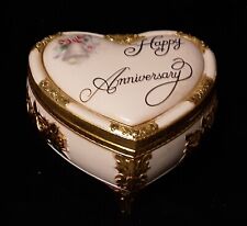Vintage HAPPY ANNIVERSARY Heart Shaped Music Box picture