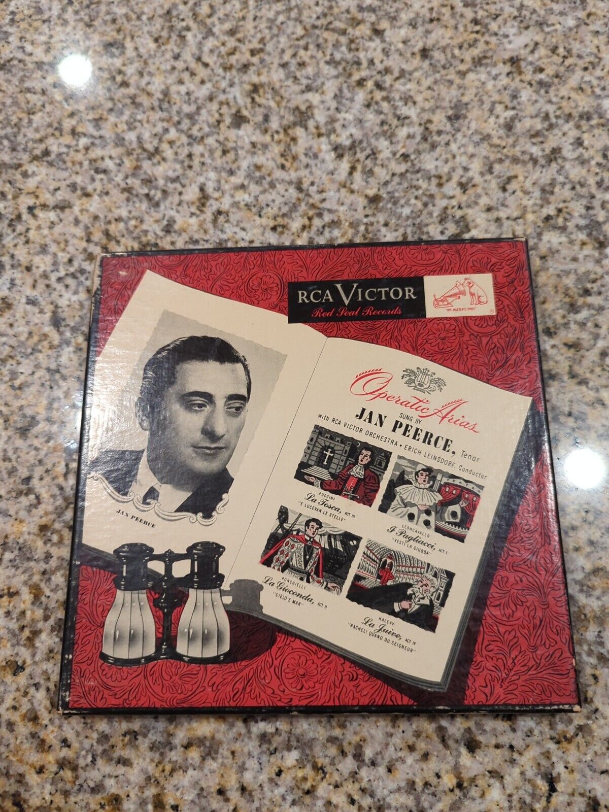 2 RCA Victor Red Seal Records Jan Peerce Operatic Arias 45 RPM Red Vinyl Italian