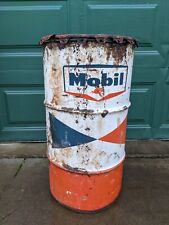 VTG 60s Mobil Pegasus Oil Lube Drum Barrel Trash Can 26 1/2 X 14 1/2 Gas Station picture