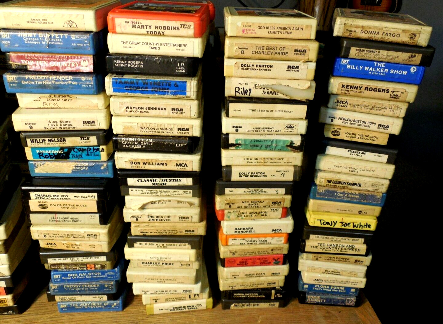 Lot of 80 Classic Country 8-track tapes from 70's Amazing lot, sold untested