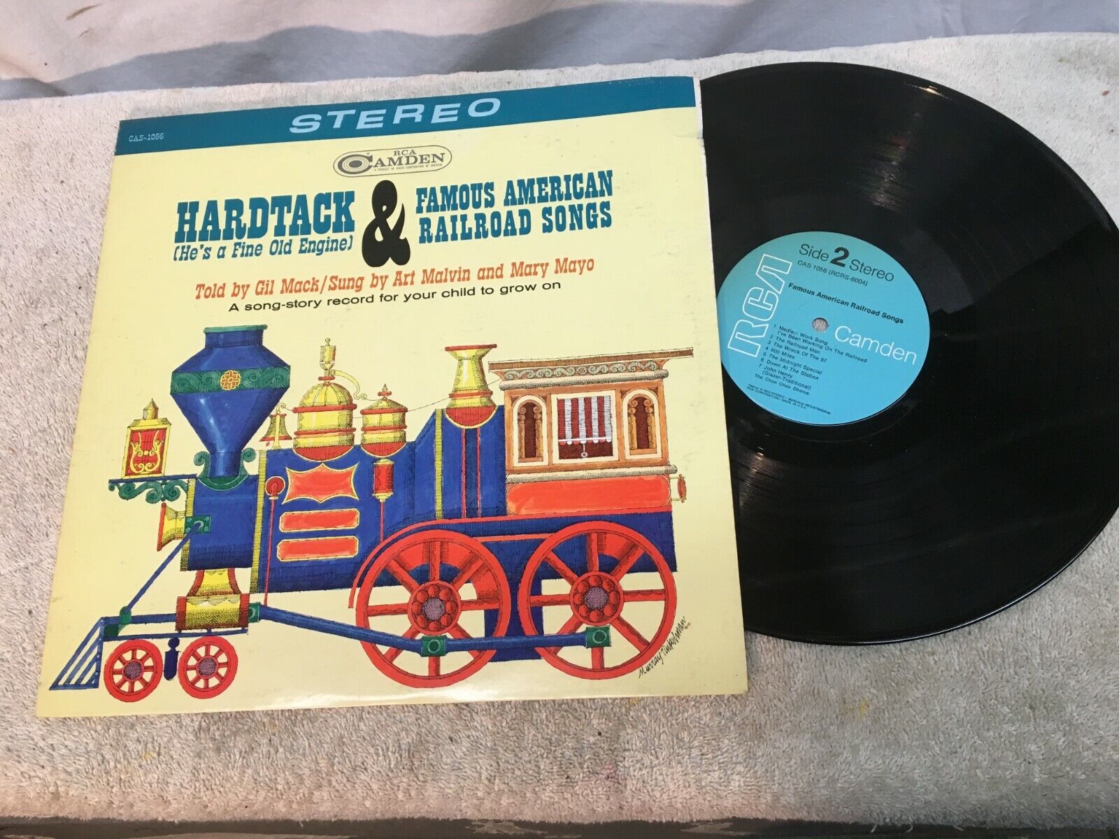 Vintage Famous American Railroad Songs Art Malvin Mary Mayo Record Very Good