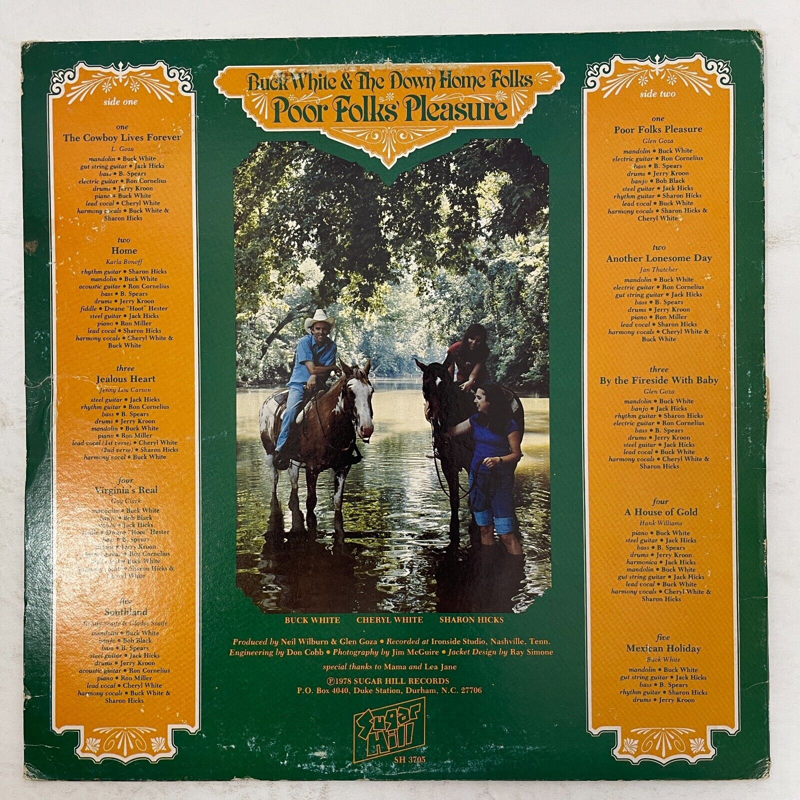 Buck White & The Down Home Folks‎–Poor Folks' Pleasure Vinyl, LP 1978 Sugar Hill