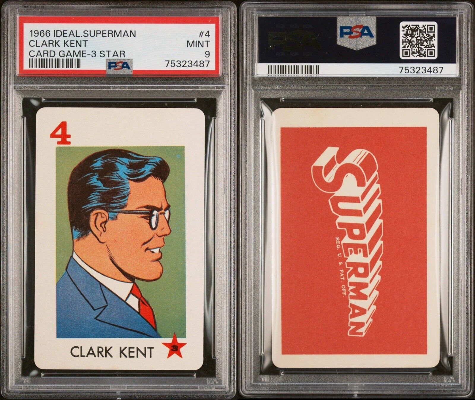 RARE VINTAGE 1966 IDEAL SUPERMAN CLARK KENT CARD GAME ROOKIE PSA 9 MINT
