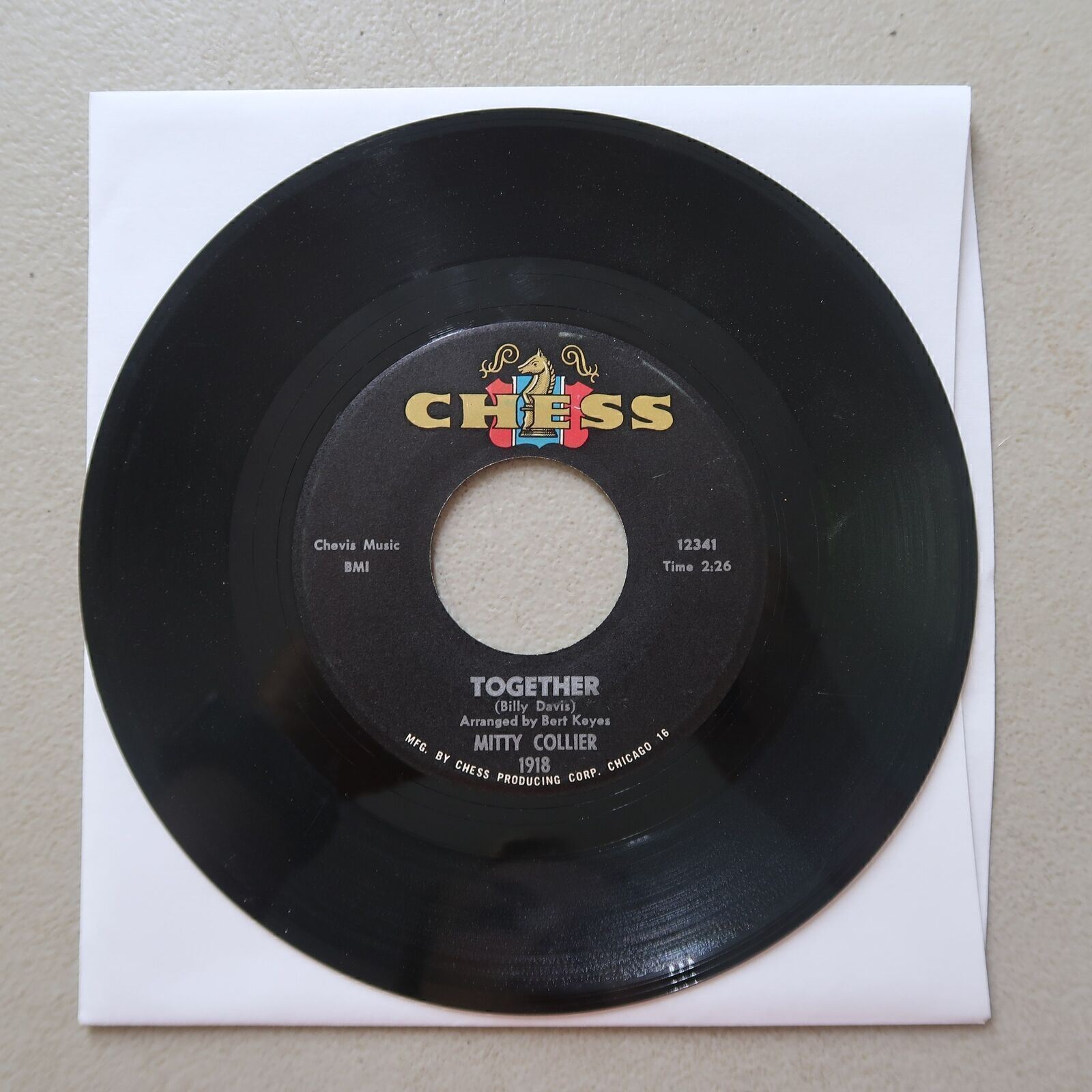 MITTY COLLIER TOGETHER/NO FAITH NO LOVE CHESS VINYL 45 SINGLE VG 17-1