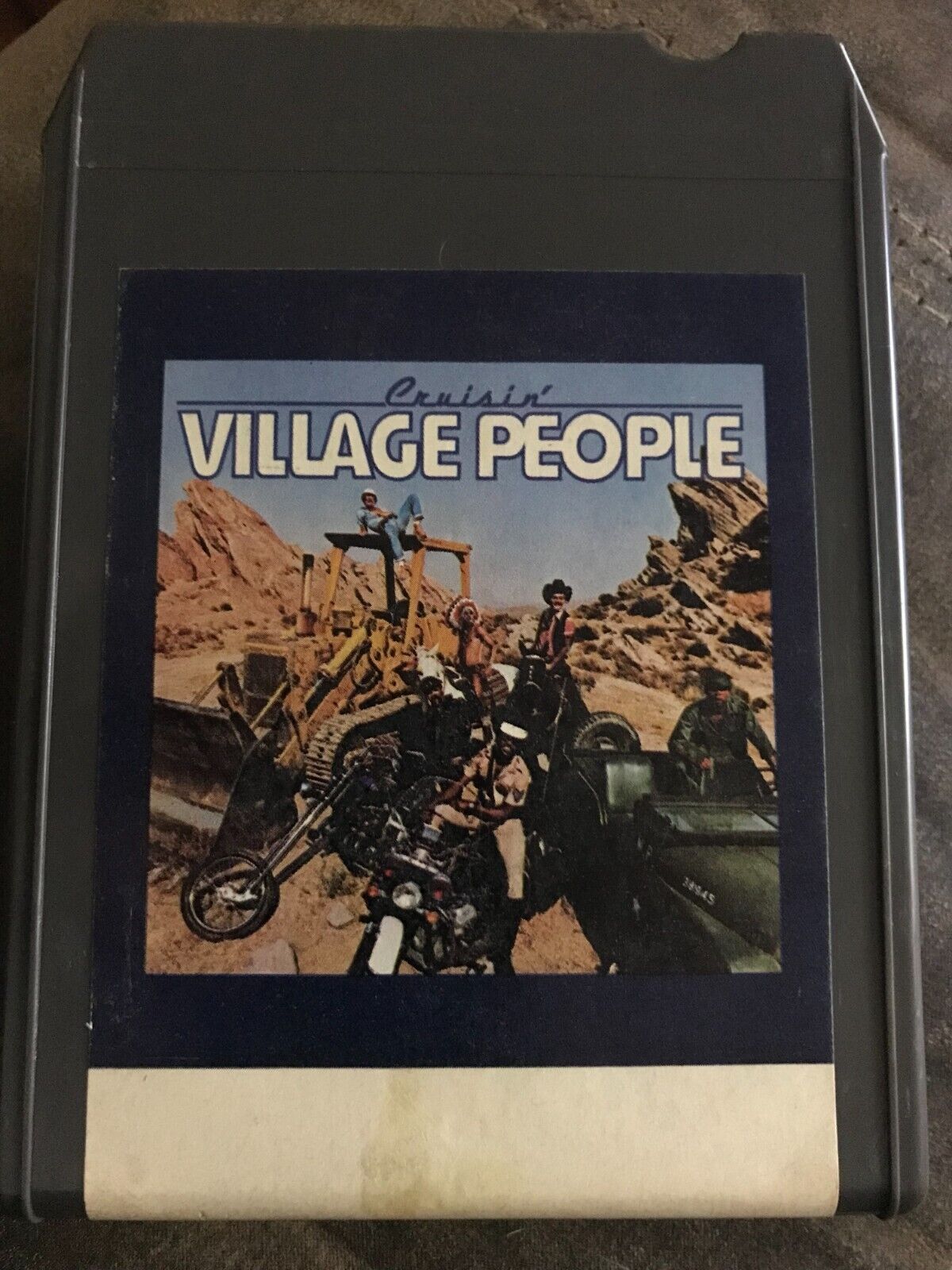 Village People Cruisin 8-Track 1978 & Felipe Rose (Indian) Autographed Post Card