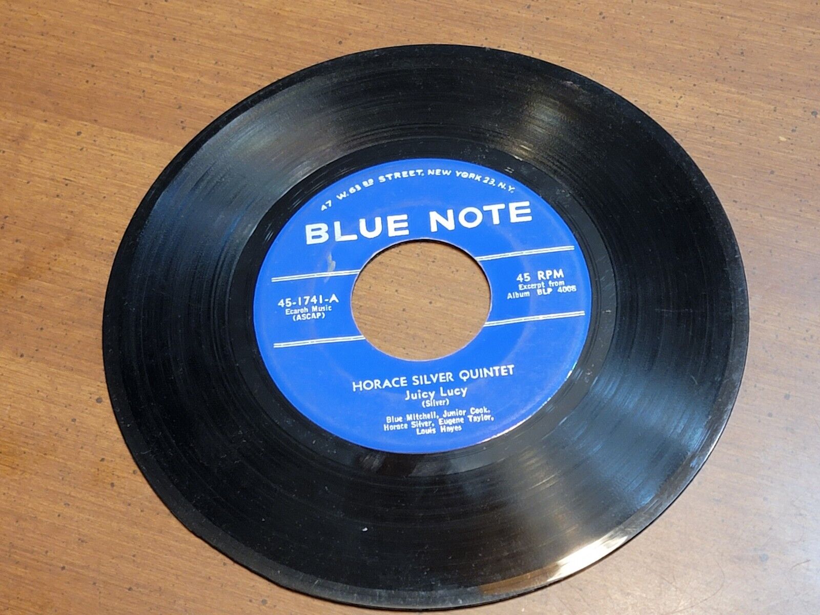 Vtg  45   The Horace Silver Quintet – Juicy Lucy / Cookin' At The Continental