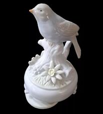 Vintage Jamestown China Music Box Small Wonders Blue Bird Rotates Fine Porcelain picture