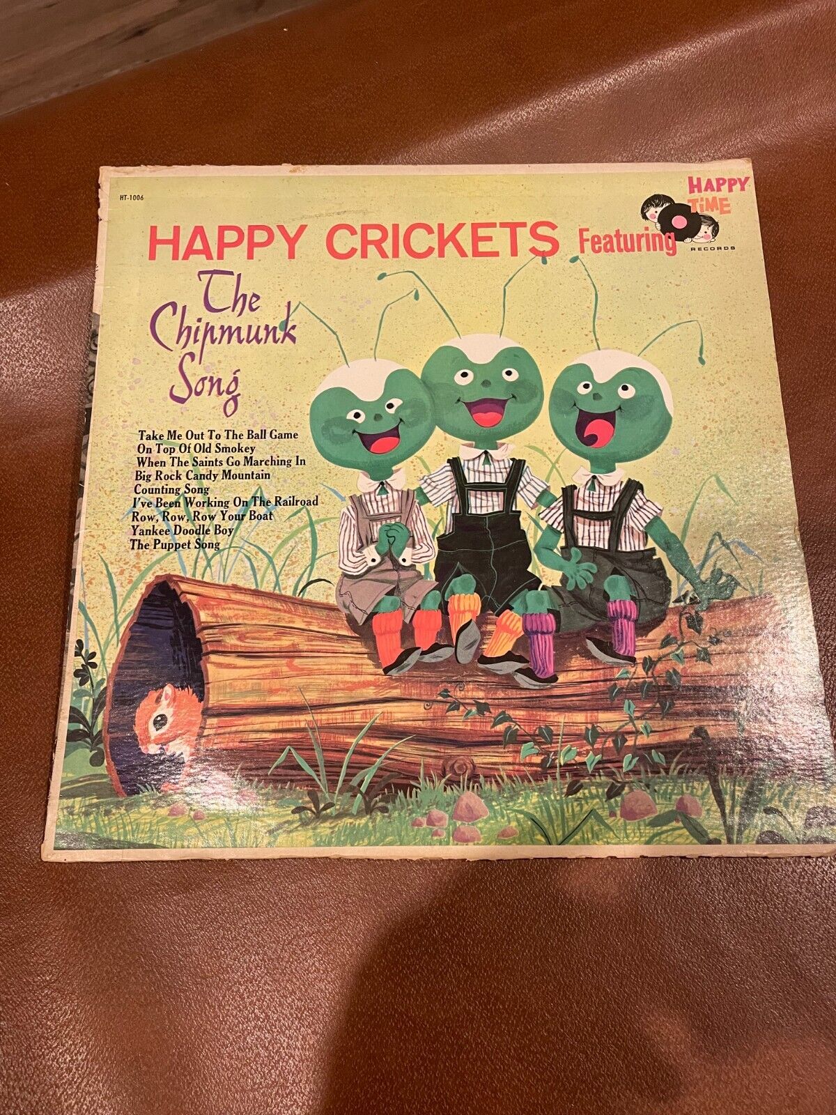 Happy Time Vintage Happy Crickets Vinyl Record Featuring The Chipmunk Song