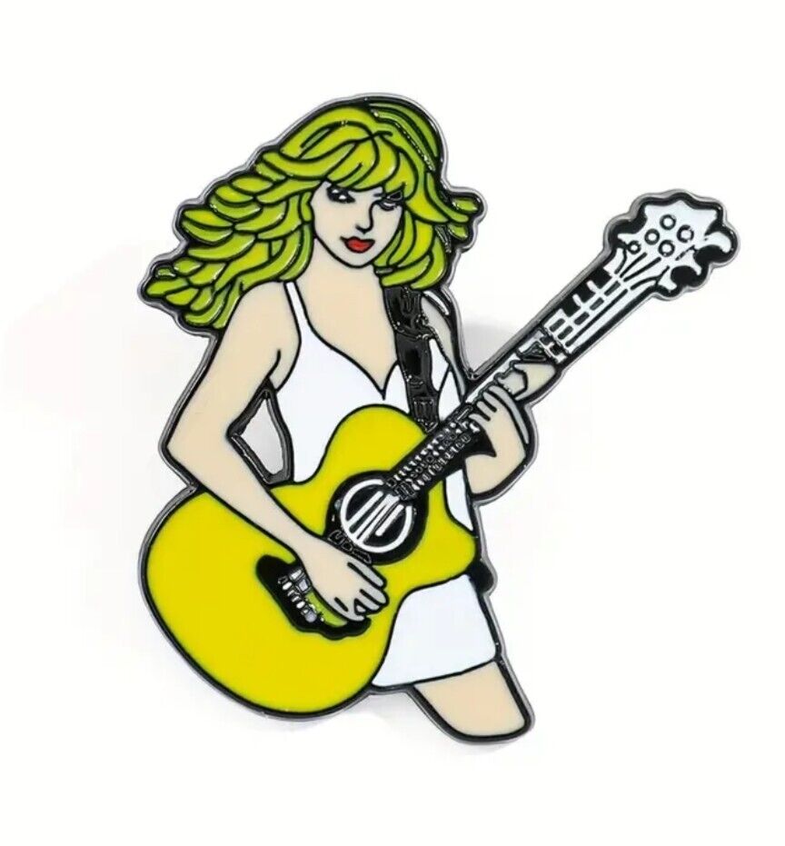 Taylor Swift enamel pin - Taylor with Yellow Guitar - Free Australian Post