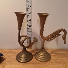 Vintage French Horn And Sax Candle Holder Brass Decoratibe Crafts Inc. India picture