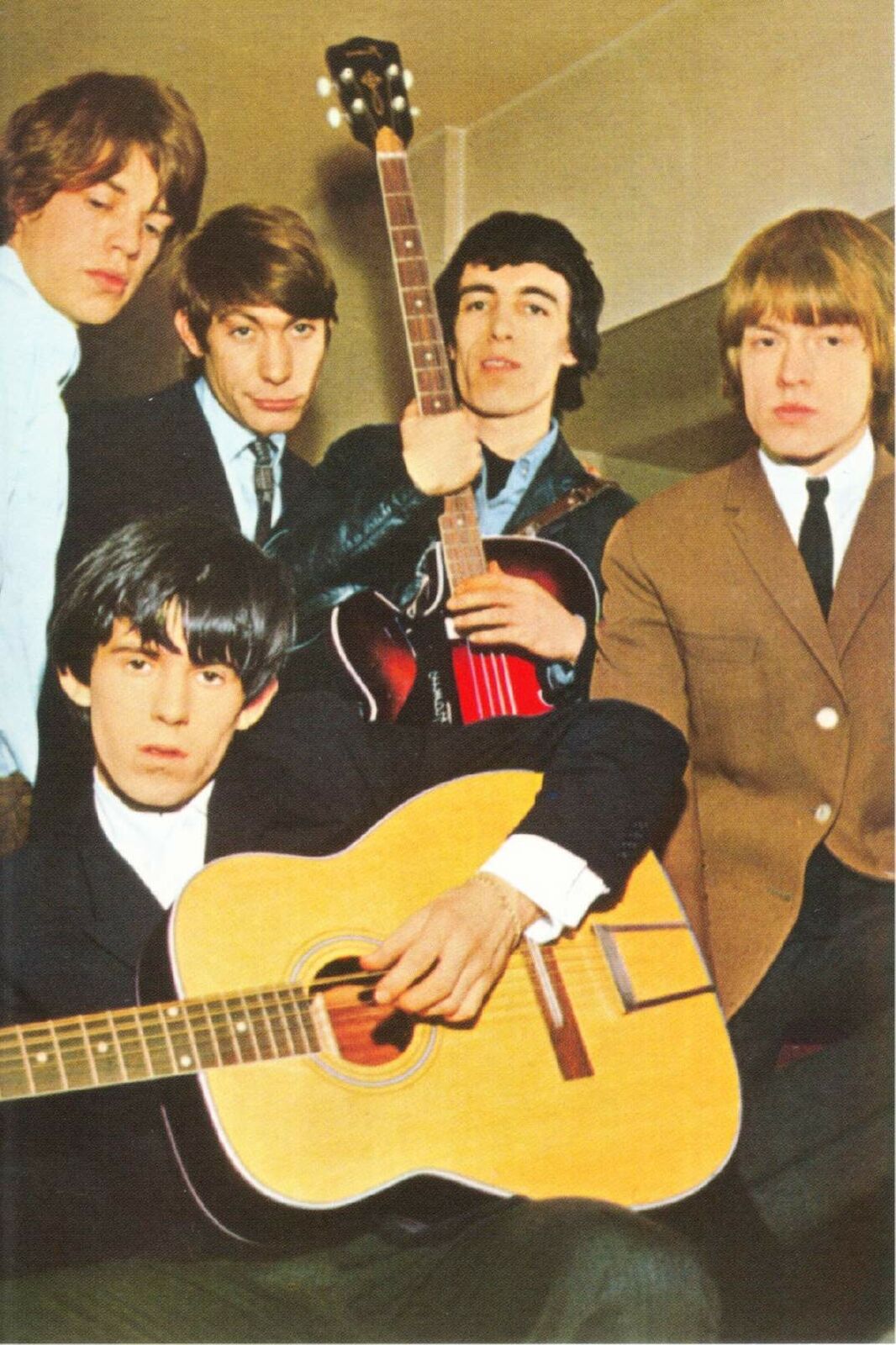 The Rolling Stones in the 1960s Group Portrait Modern Postcard #2