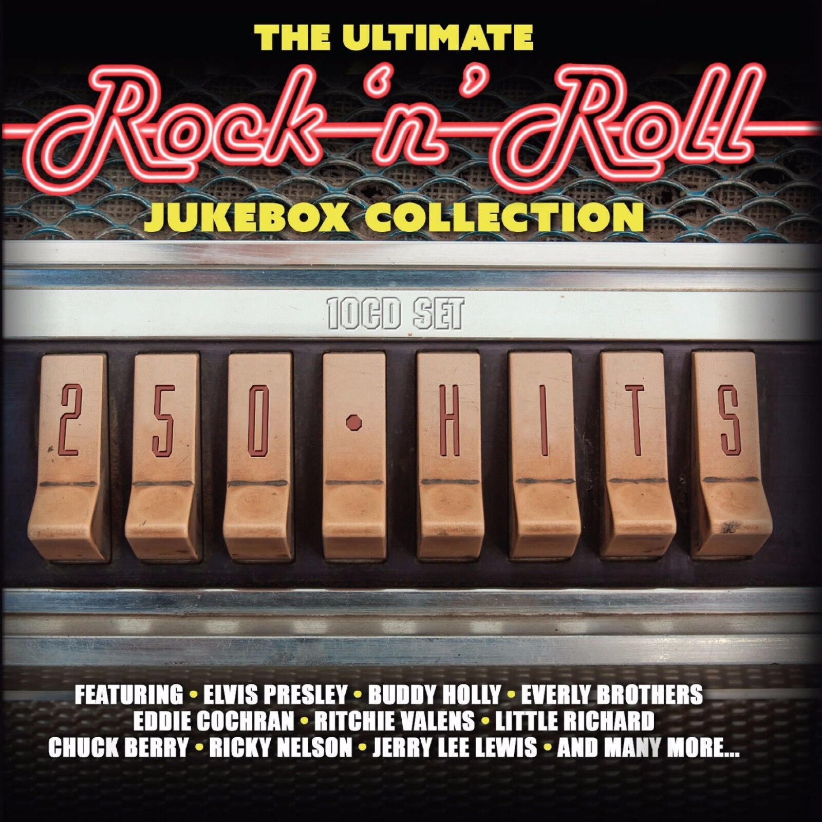 Rock n Roll 10 CDs 250 Hits The Ultimate Jukebox Collection Of 50s 60s Music New