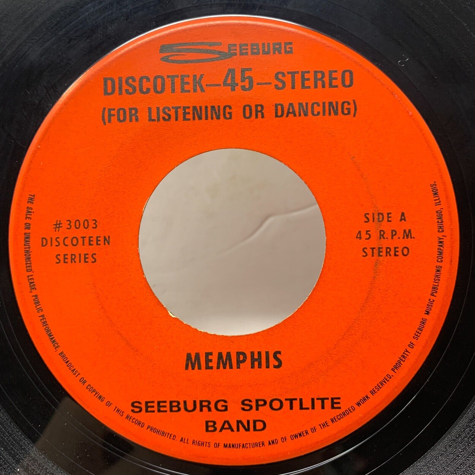 Seeburg Spotlight Band Memphis / Cotton Fields 45 Seeburg Discoteen