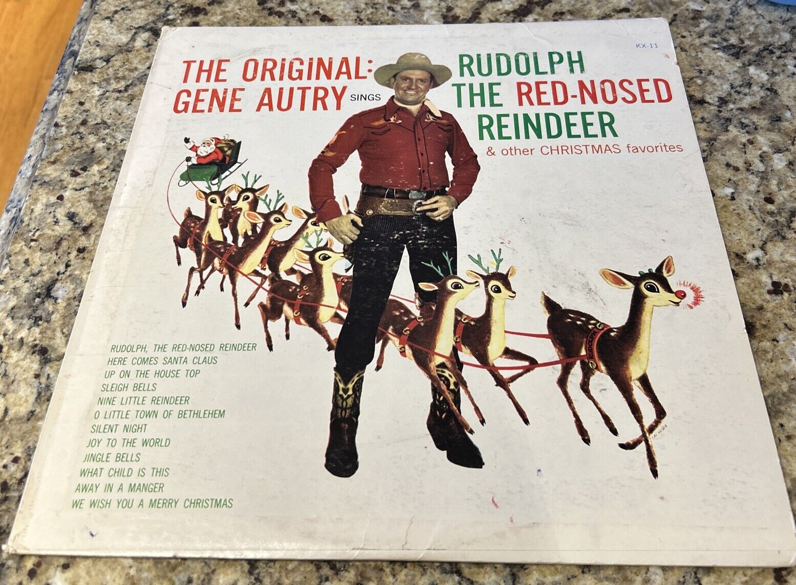 VINTAGE 1962 Original Gene Autry Rudolph The Red-Nosed Reindeer Vinyl KX-11