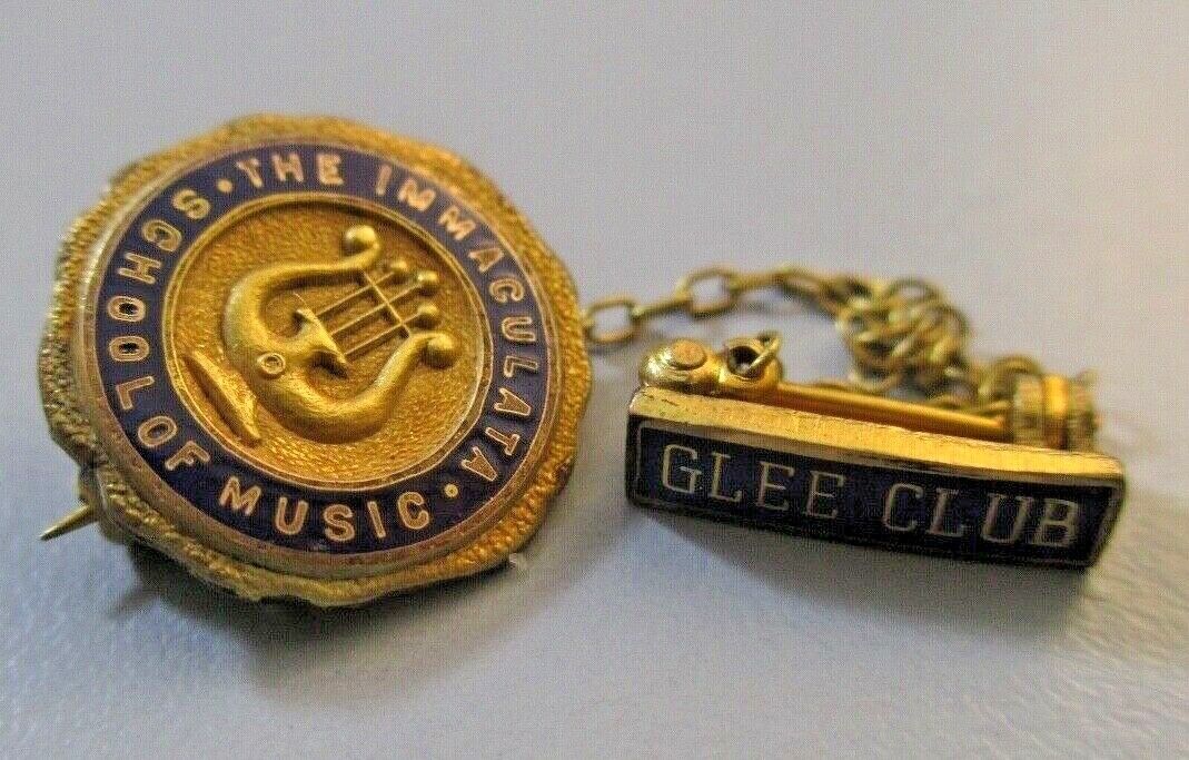 The Immaculate School of music glee club Vintage Pin 