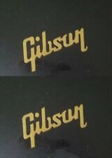 Gibson Guitar Headstock LOGO x2, Die Cut Vinyl Decal, Metallic Gold, OEM Size picture