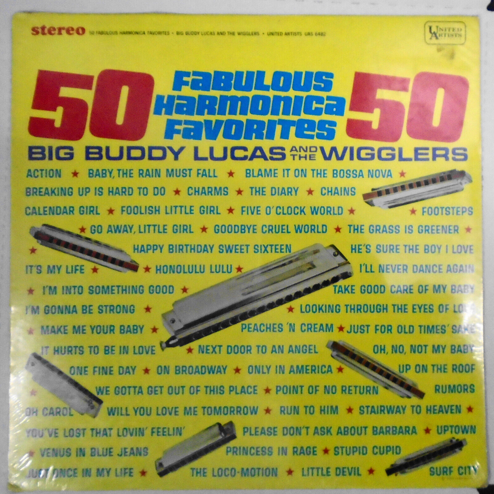 50 Fabulous Harmonica Favorites, by Big Buddy Lucas & The Wigglers  SEALED LP 