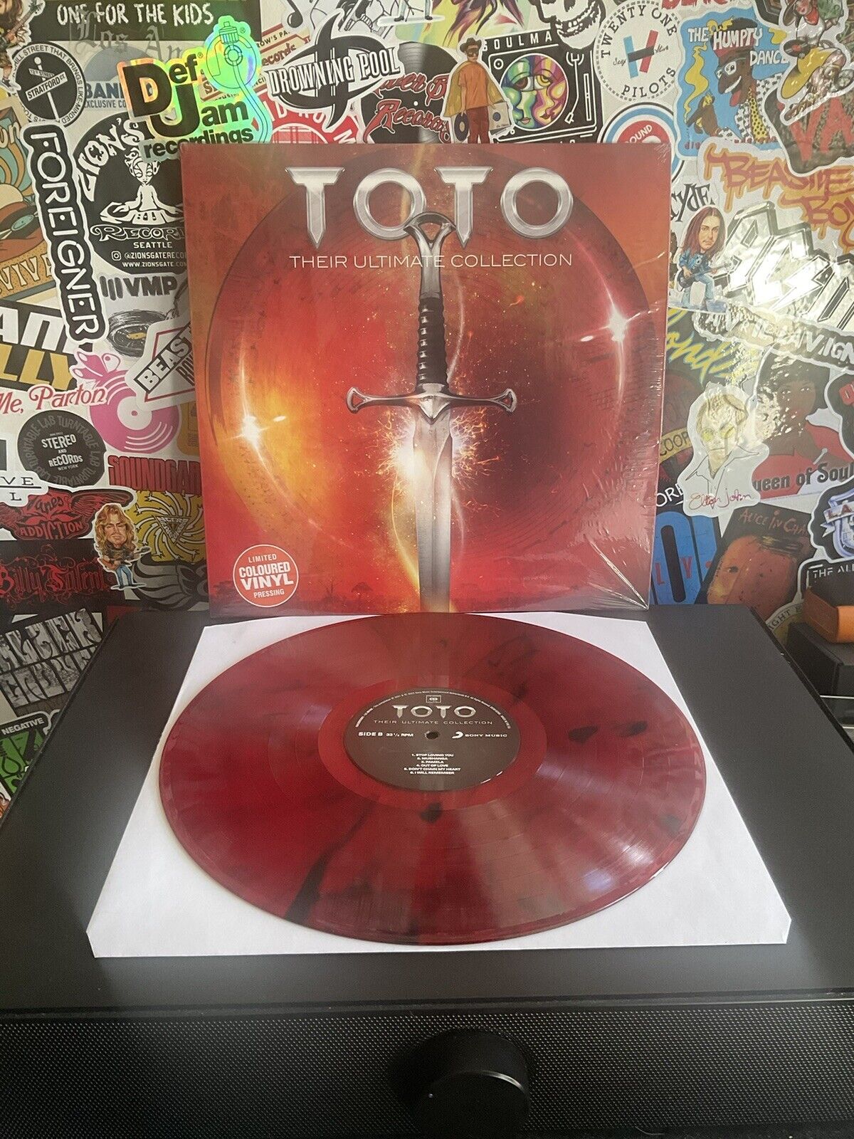 TOTO Their Ultimate Collection VG++ RED W/BLACK SMOKE VINYL