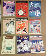 Lot 9 Vintage sheet music Walt Disney Shows, Characters picture