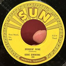 Sun ROCKABILLY 45 Gene Simmons DRINKIN’ WINE VG++ OG Comped * picture