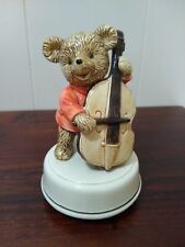 Vintage OTAGIRI Music Box Bear Playing The Bass 